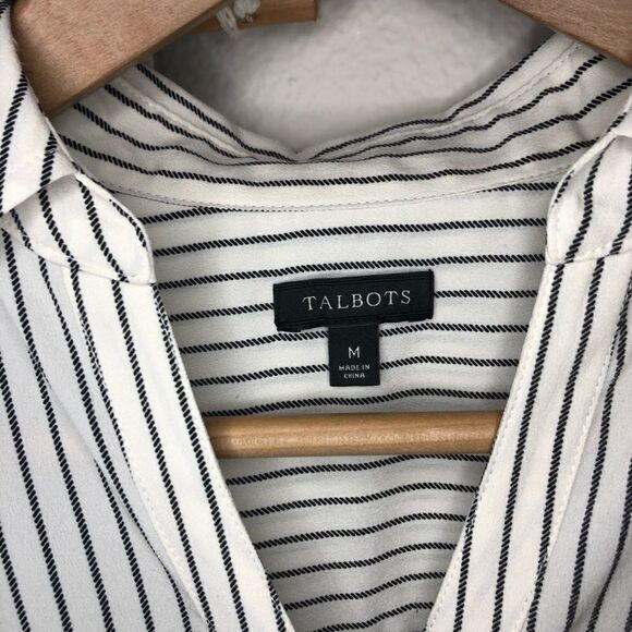 Talbots Striped Button Front Shirt M - Picture 2 of 6